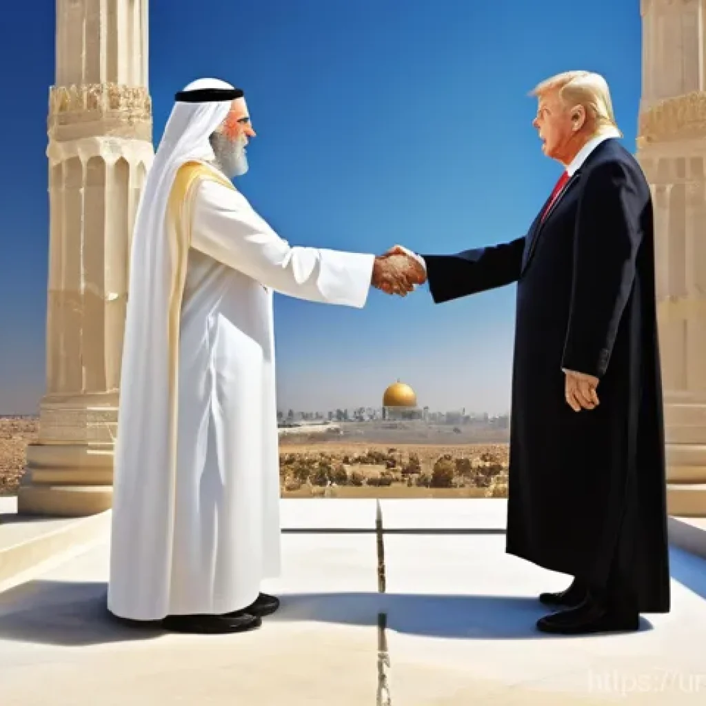 이스라엘과 미국의 정치적 동맹 - **Prompt:** "A symbolic and majestic image illustrating the deep historical and ideological foundati...