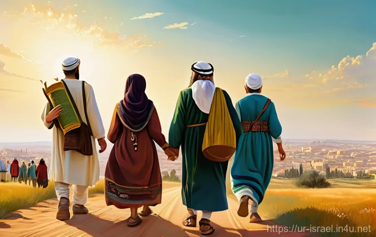 이스라엘의 유대인 디아스포라 역사 - Image Prompt 1: The Journey of Dispersion and Hope**