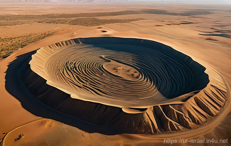 이스라엘의 고고학 연구소 - An expansive aerial view of an arid Israeli desert landscape, captured by a high-resolution LiDAR dr...