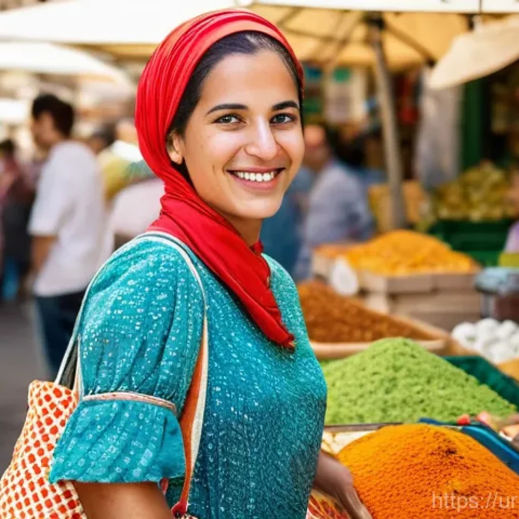이스라엘에서 가장 많이 쓰이는 표현 - Vibrant Market Interaction: Shalom and Todah**
Prompt: "A bustling, sun-drenched outdoor market sce...