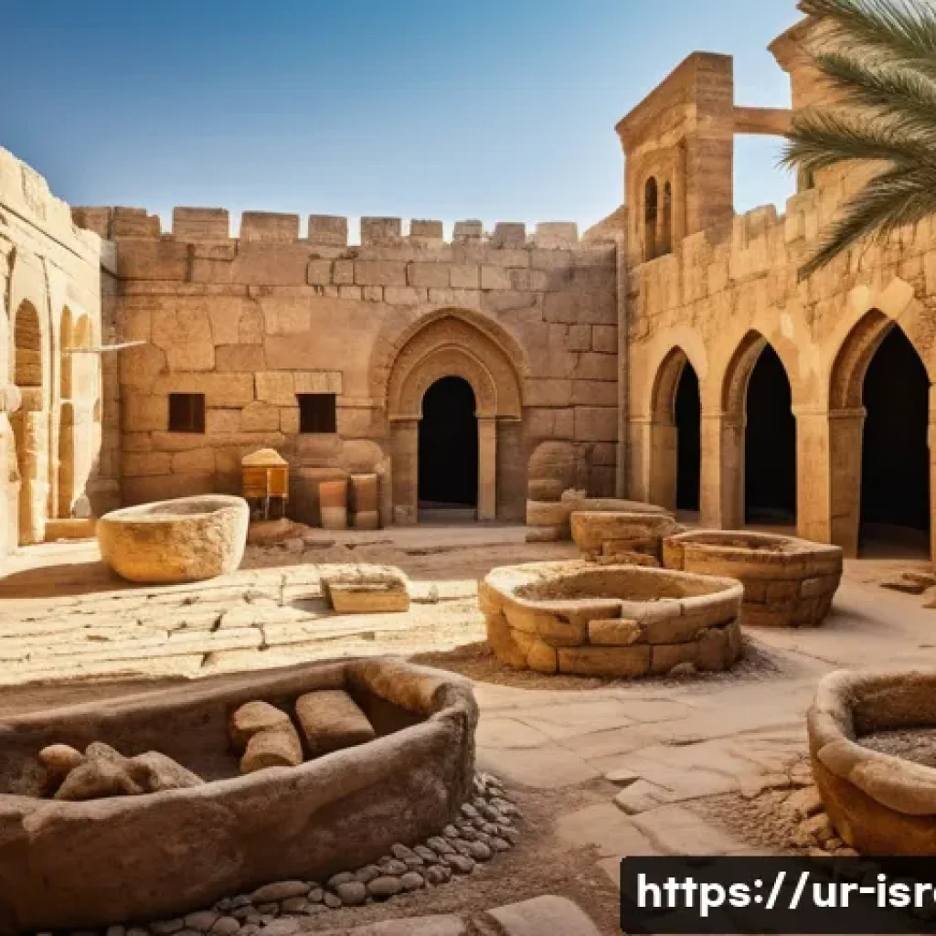 이스라엘의 유명 고고학적 발견과 그 의미 - A detailed archaeological excavation scene of ancient Jerusalem ruins, showcasing crumbled stone wal...