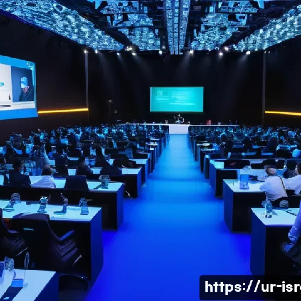 이스라엘에서 열리는 주요 국제 학회 - A vibrant international biotechnology summit scene in Tel Aviv, 2023, showing a diverse group of sci...