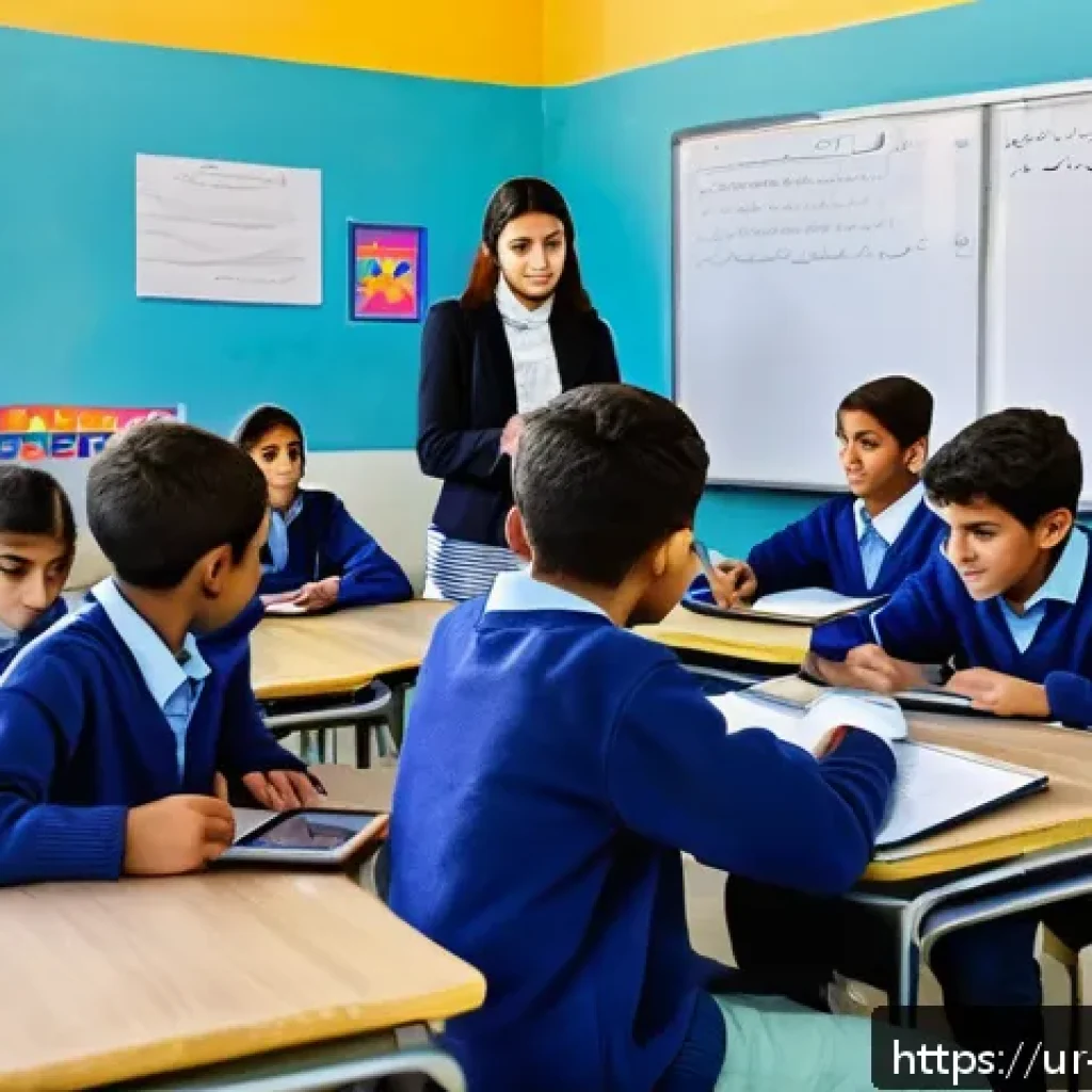 이스라엘 교육 시스템과 주요 학교 - A modern Israeli classroom scene showing diverse schoolchildren aged around 12-15, wearing casual cl...